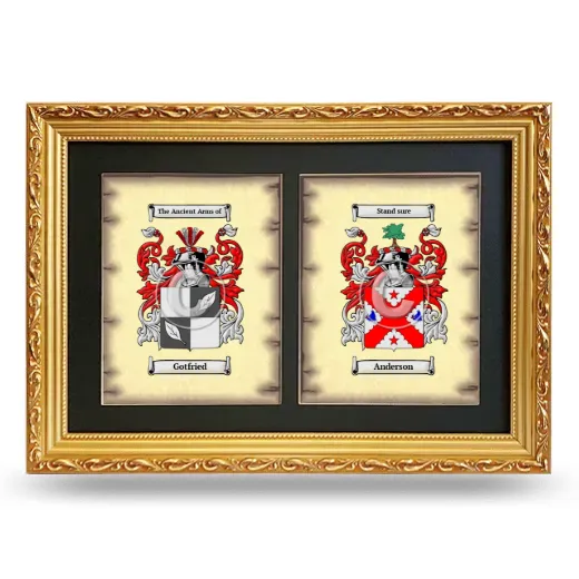 Double Coat of Arms Framed - Gold