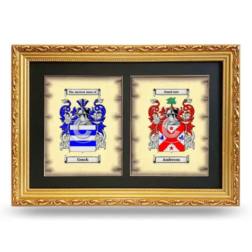Double Coat of Arms Framed - Gold