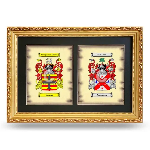 Double Coat of Arms Framed - Gold