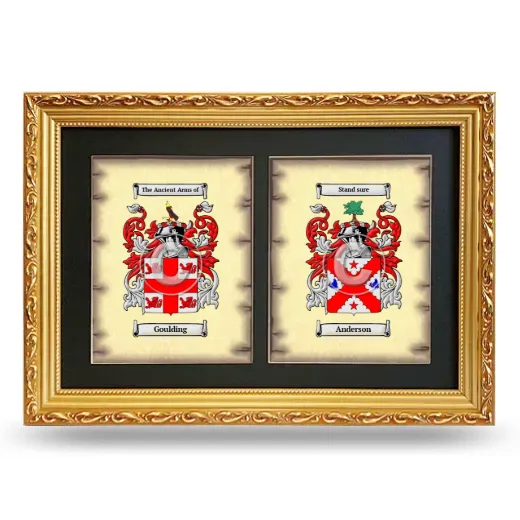 Double Coat of Arms Framed - Gold