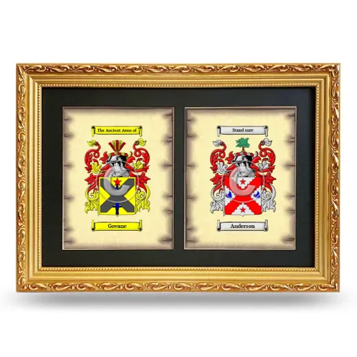 Double Coat of Arms Framed - Gold