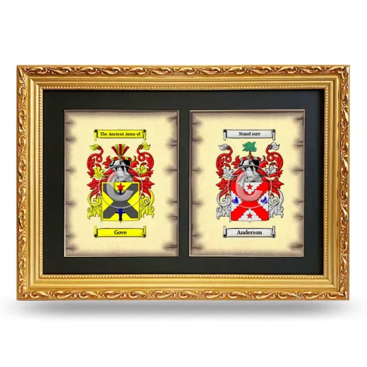 Double Coat of Arms Framed - Gold