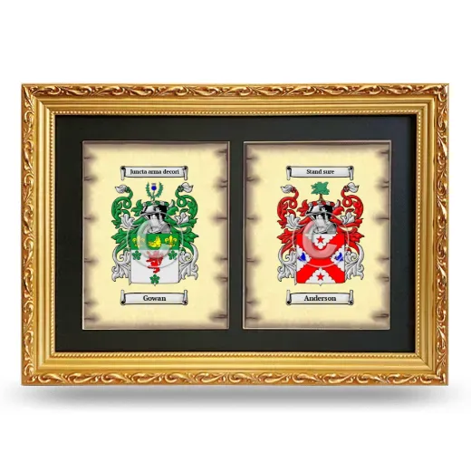 Double Coat of Arms Framed - Gold