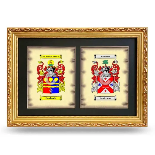 Double Coat of Arms Framed - Gold