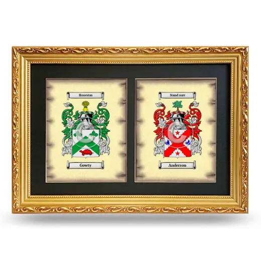 Double Coat of Arms Framed - Gold