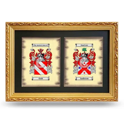 Double Coat of Arms Framed - Gold