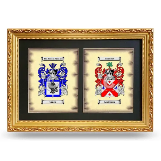 Double Coat of Arms Framed - Gold