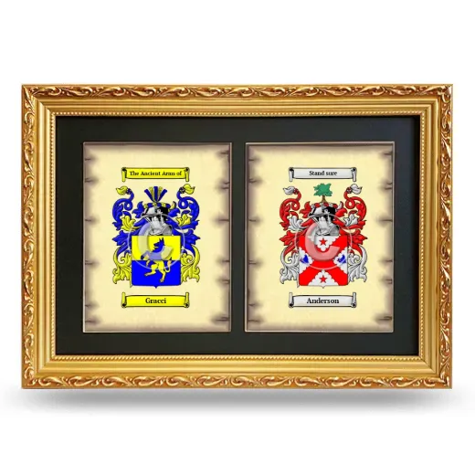 Double Coat of Arms Framed - Gold
