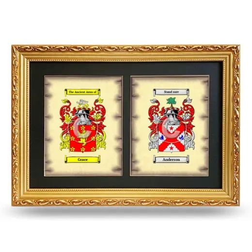Double Coat of Arms Framed - Gold