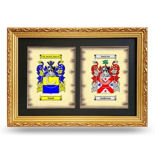 Double Coat of Arms Framed - Gold