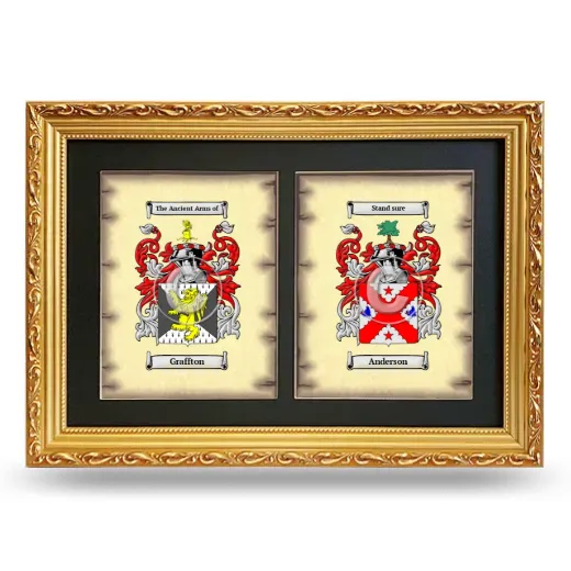 Double Coat of Arms Framed - Gold