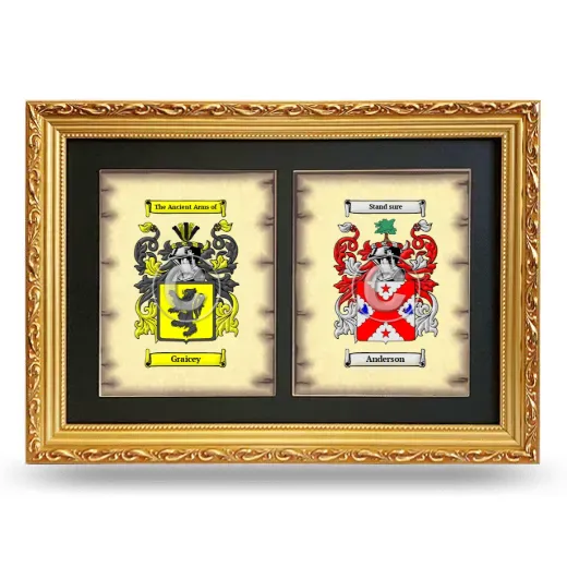 Double Coat of Arms Framed - Gold