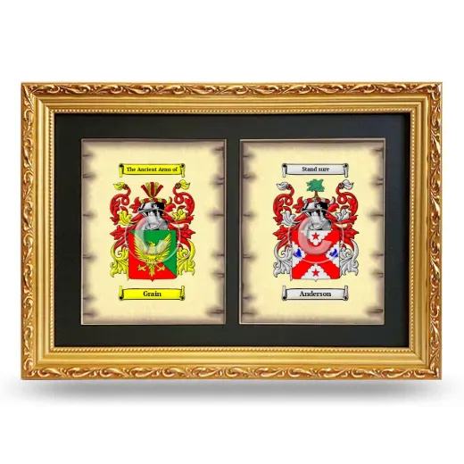 Double Coat of Arms Framed - Gold