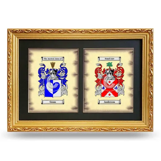 Double Coat of Arms Framed - Gold