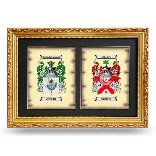 Double Coat of Arms Framed - Gold