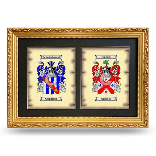 Double Coat of Arms Framed - Gold