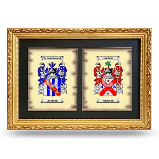 Double Coat of Arms Framed - Gold