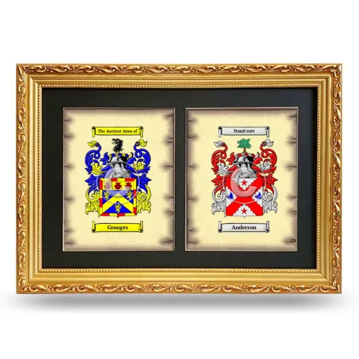 Double Coat of Arms Framed - Gold
