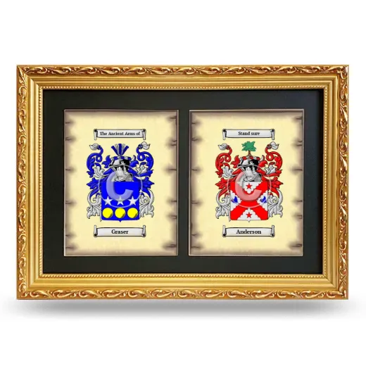 Double Coat of Arms Framed - Gold