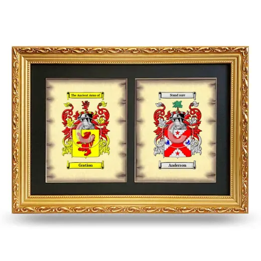 Double Coat of Arms Framed - Gold