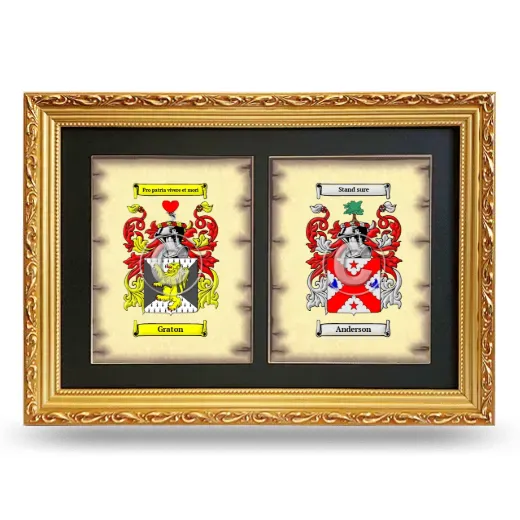 Double Coat of Arms Framed - Gold