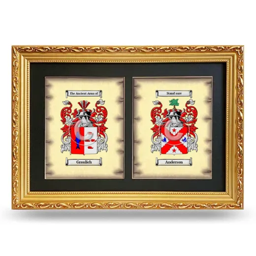 Double Coat of Arms Framed - Gold