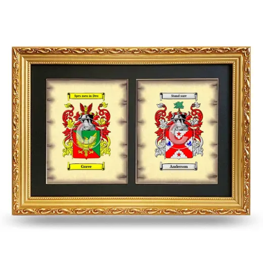 Double Coat of Arms Framed - Gold