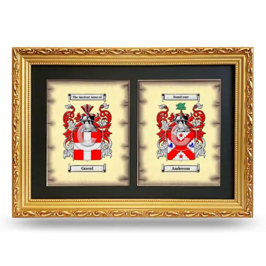 Double Coat of Arms Framed - Gold