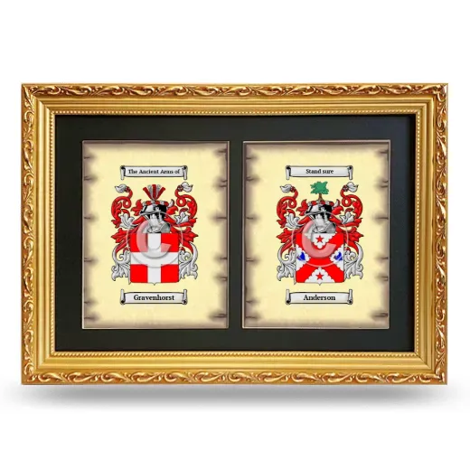 Double Coat of Arms Framed - Gold