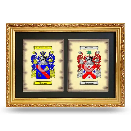 Double Coat of Arms Framed - Gold
