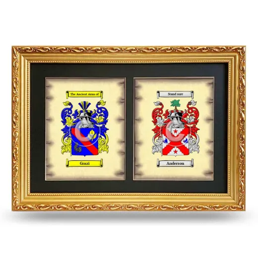 Double Coat of Arms Framed - Gold