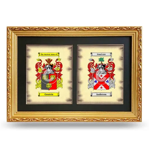 Double Coat of Arms Framed - Gold