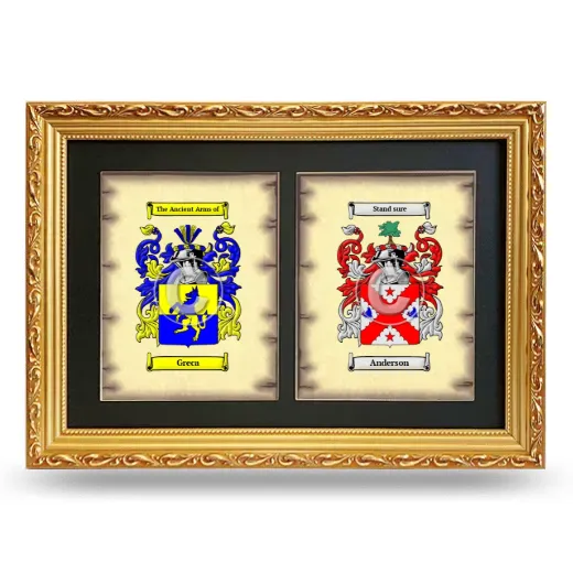 Double Coat of Arms Framed - Gold