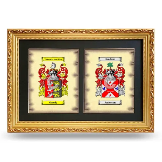 Double Coat of Arms Framed - Gold