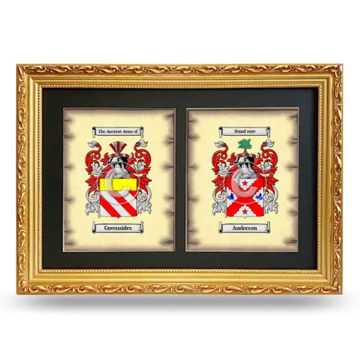 Double Coat of Arms Framed - Gold