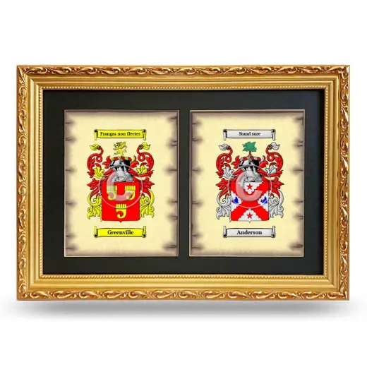 Double Coat of Arms Framed - Gold