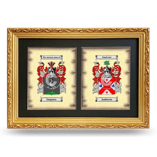 Double Coat of Arms Framed - Gold