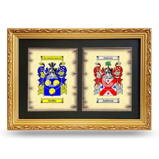 Double Coat of Arms Framed - Gold