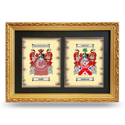 Double Coat of Arms Framed - Gold
