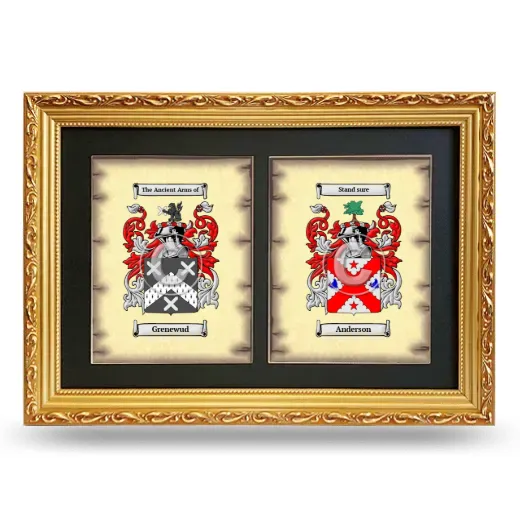 Double Coat of Arms Framed - Gold