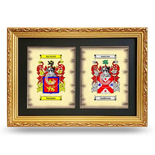 Double Coat of Arms Framed - Gold