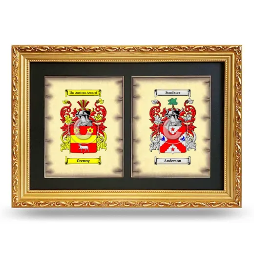 Double Coat of Arms Framed - Gold