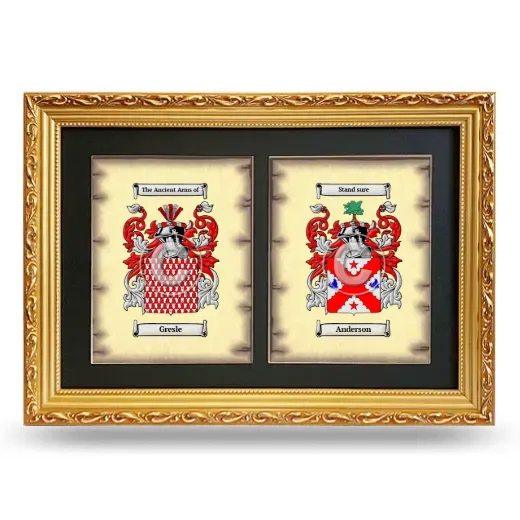Double Coat of Arms Framed - Gold
