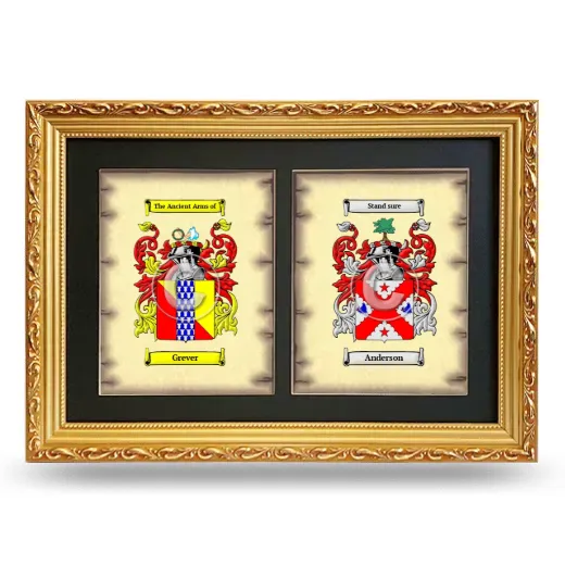 Double Coat of Arms Framed - Gold