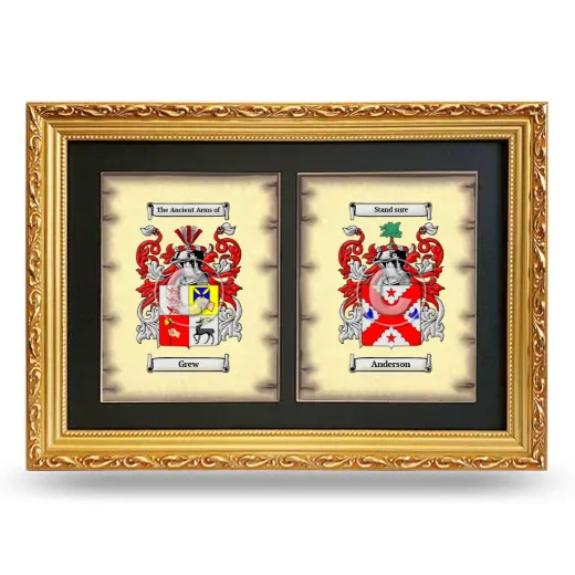 Double Coat of Arms Framed - Gold