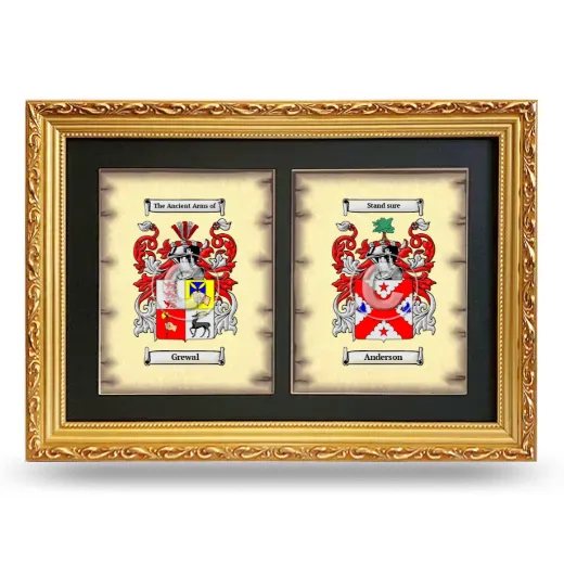 Double Coat of Arms Framed - Gold