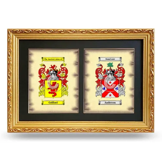 Double Coat of Arms Framed - Gold