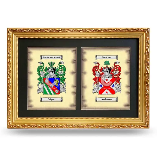 Double Coat of Arms Framed - Gold