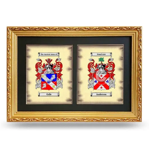 Double Coat of Arms Framed - Gold