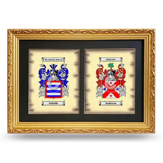 Double Coat of Arms Framed - Gold